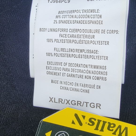 Walls Insulated Bomber Jacket. Black. Pockets, Hoodie with drawing. - Picture 3 of 11